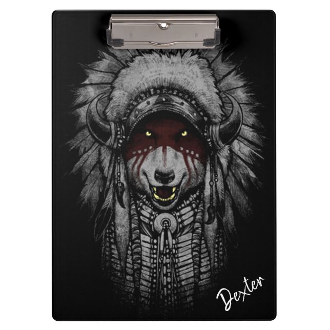 Tribal Wolf Clipboard (Front)