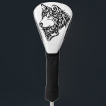 Tribal Wolf Golf Head Cover<br><div class="desc">Intricate pattern design of a lone wolf head</div>
