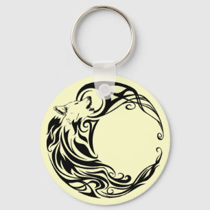 Tribal Wolf Key Ring