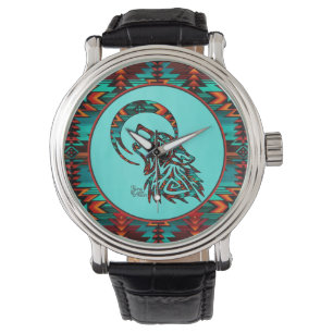 Tribal Wolf Kokopelli Watch