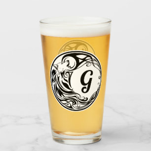 Tribal Wolf Monogram Glass