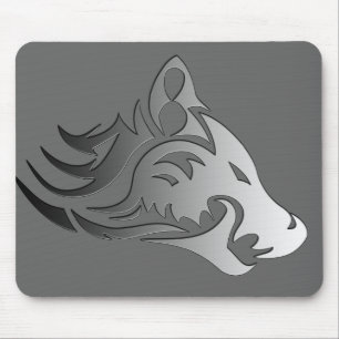 Tribal Wolf Mouse Mat