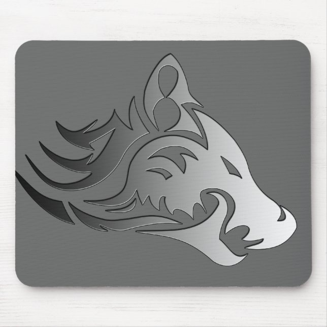 Tribal Wolf Mouse Mat (Front)