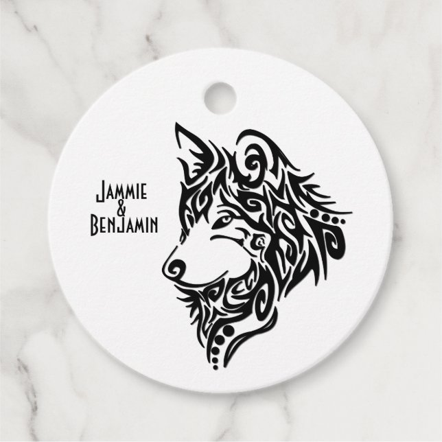Tribal Wolf Names Favour Tags (Front)