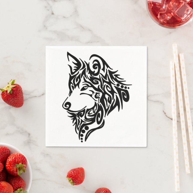 Tribal Wolf Napkin (Insitu)
