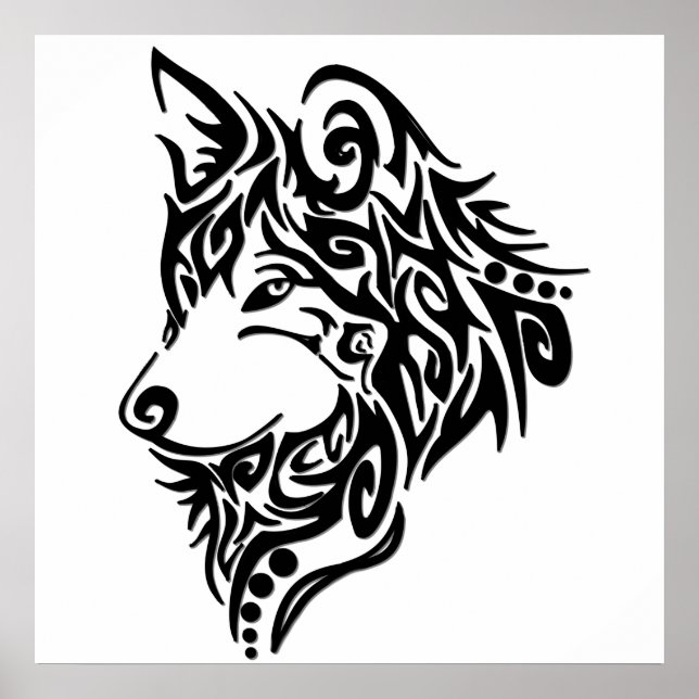 Tribal Wolf Poster (Front)