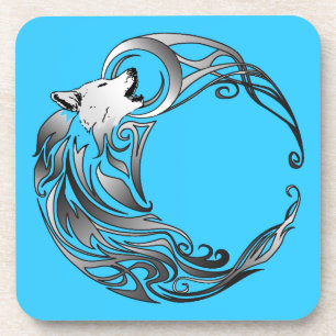 Tribal Wolf - Shaded Coaster