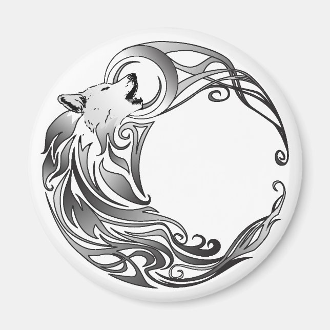 Tribal Wolf - Shaded Magnet (Front)