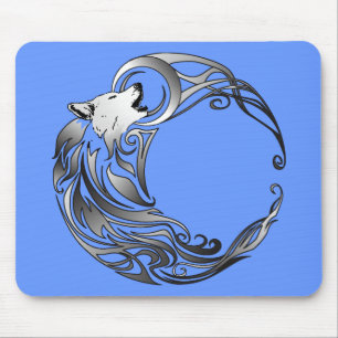 Tribal Wolf - Shaded Mouse Mat