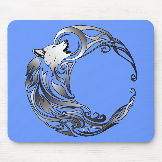 Tribal Wolf - Shaded Mouse Mat (Front)