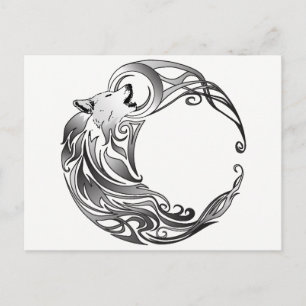 Tribal Wolf - Shaded Postcard