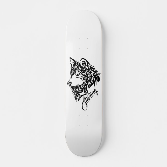 Tribal Wolf Skateboard (Front)
