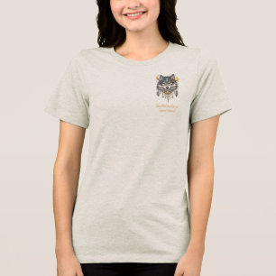 Tribal Wolf Spirit Animal Dreamcatcher Sun Moon  Tri-Blend Shirt