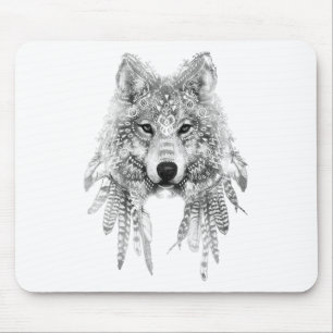 Tribal Wolf Spirit Mouse Mat