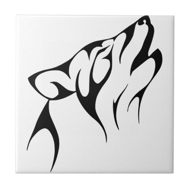 Tribal Wolf Tile (Front)