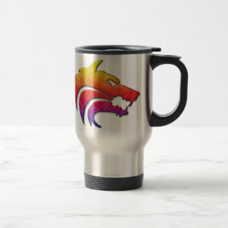Tribal wolf travel mug