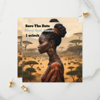 Tribal Woman Watching Over Her African Landscape,