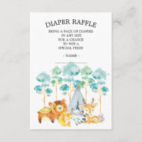 Tribal Woodland Animals Baby Shower Diaper Raffle