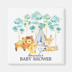 Tribal Woodland Animals Baby Shower Favour  Magnet