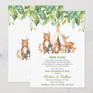 Tribal Woodland Baby Shower by Mail Greenery Boy Invitation
