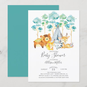 Tribal Woodland Baby Shower Invitation
