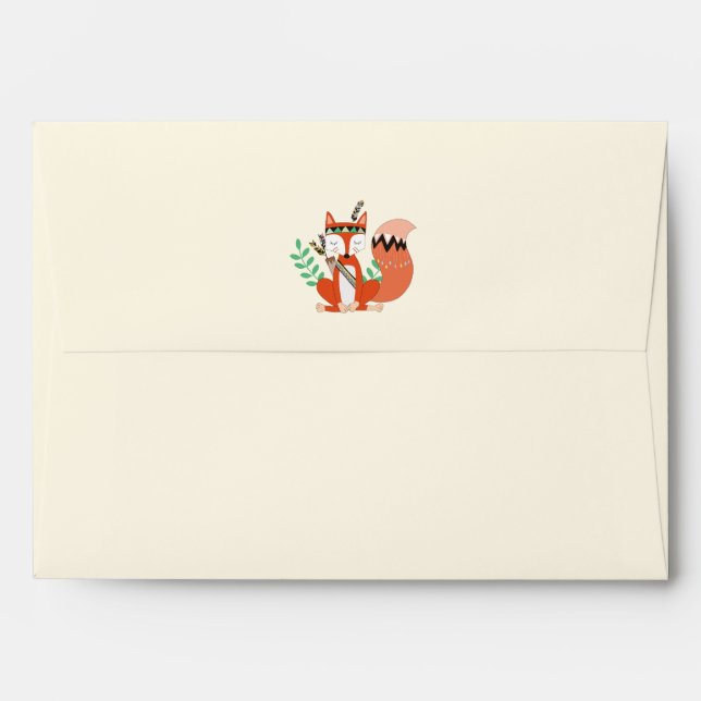 Tribal Woodland Fox Baby Shower Envelope (Back (Top Flap))