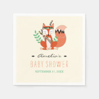 Tribal Woodland Fox Baby Shower Shower Napkins
