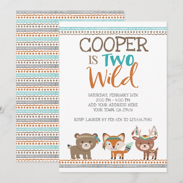 Tribal Woodland Invitation (Front/Back)