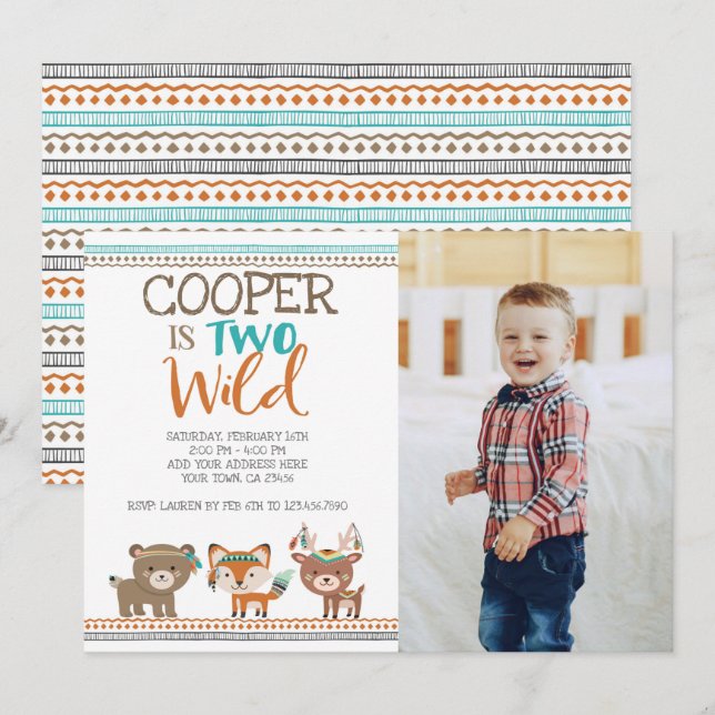 Tribal Woodland Invitation (Front/Back)