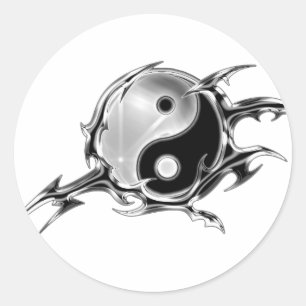 Tribal Yin Yang Classic Round Sticker