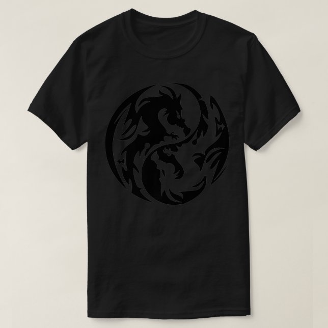 Tribal Yin Yang Dragons Premium  T-Shirt (Design Front)