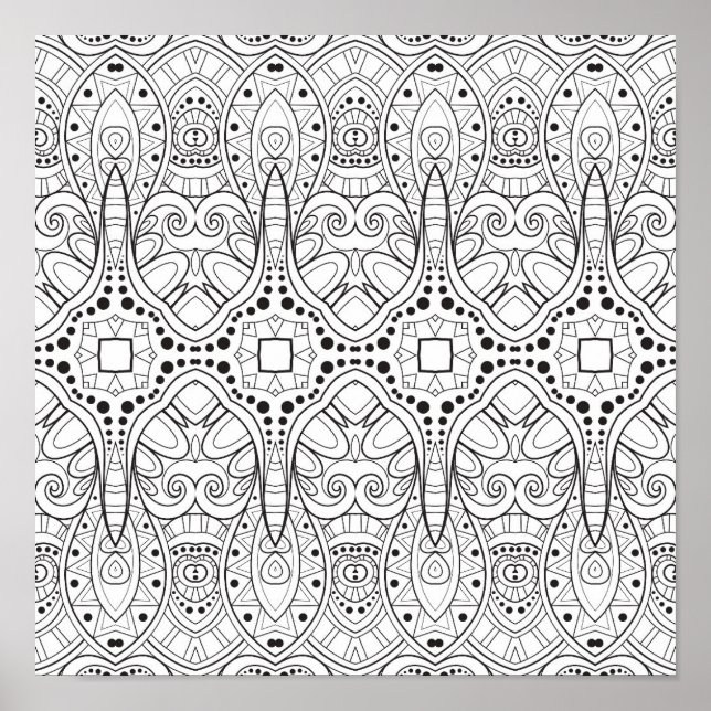 Tribal Zendoodle Design 2 Poster (Front)