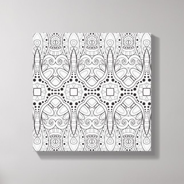 Tribal Zendoodle Design 6 Canvas Print (Front)