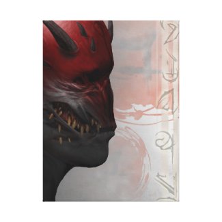 Tribalistic Blood Red Dark Devil Canvas Print