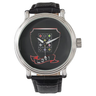 Tribe Of Levi Crest Men's Black Leather Watch