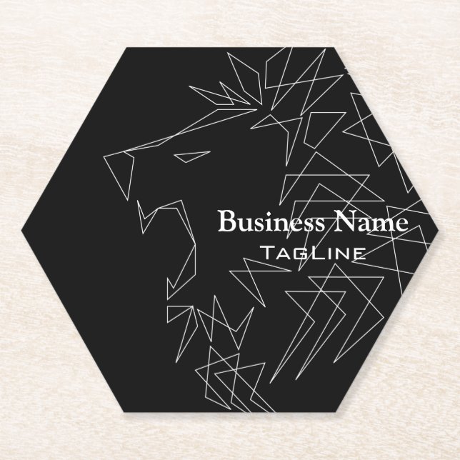 Tribe Roar Lion Outline Paper Coaster (Front)