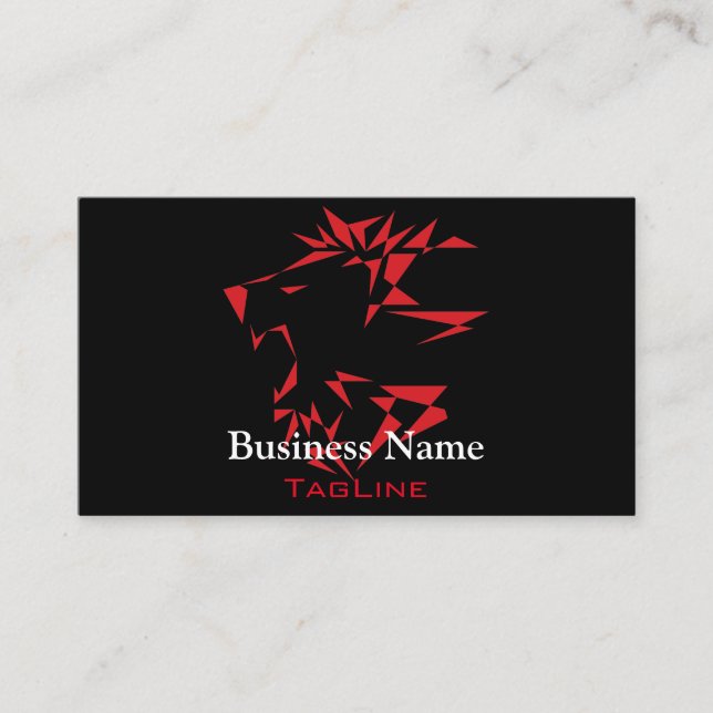 Tribe Roar Lion Red on Black Business Card (Front)