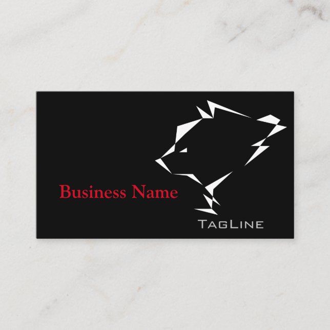 TribeBear on Black Business Card (Front)
