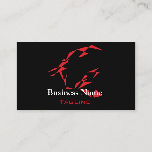 TribeBull Red on Black Business Card (Front)