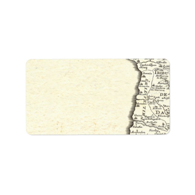 Tribes of Israel Antique Map Elegant Label (Front)