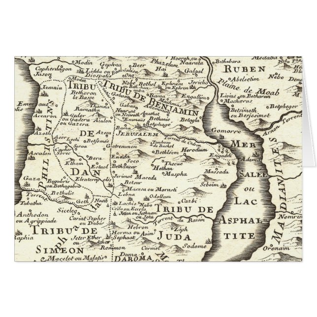Tribes of Israel Antique Map of Promised Land (Front Horizontal)