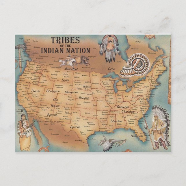 Tribes of the Indian Nation Postcard (Front)