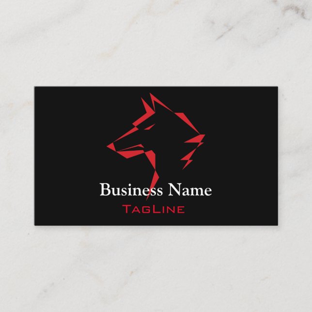 TribeWolf Red on Black Business Card (Front)