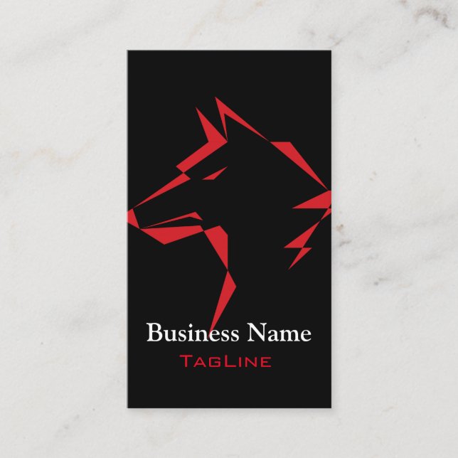 TribeWolf Red on Black Business Card (Front)