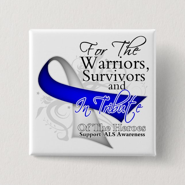 Tribute ALS Lou Gehrigs Disease Awareness 15 Cm Square Badge (Front)