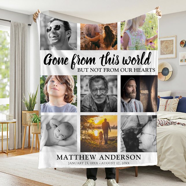 Tribute Family Photo Collage Memorial Keepsake Fleece Blanket (Creator Uploaded)