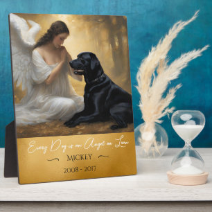 Tribute for Loss of Black Lab Angel Illustration  Plaque