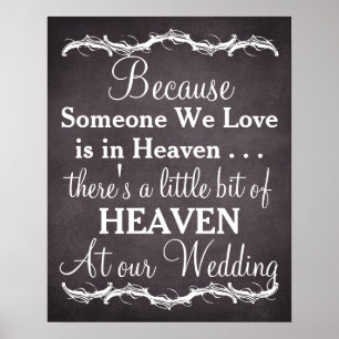 Tribute heaven loved ones chalkboard wedding sign
