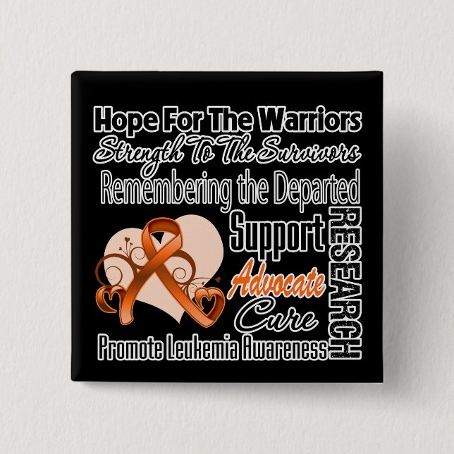 Tribute Hope Collage - Leukaemia 15 Cm Square Badge (Front)