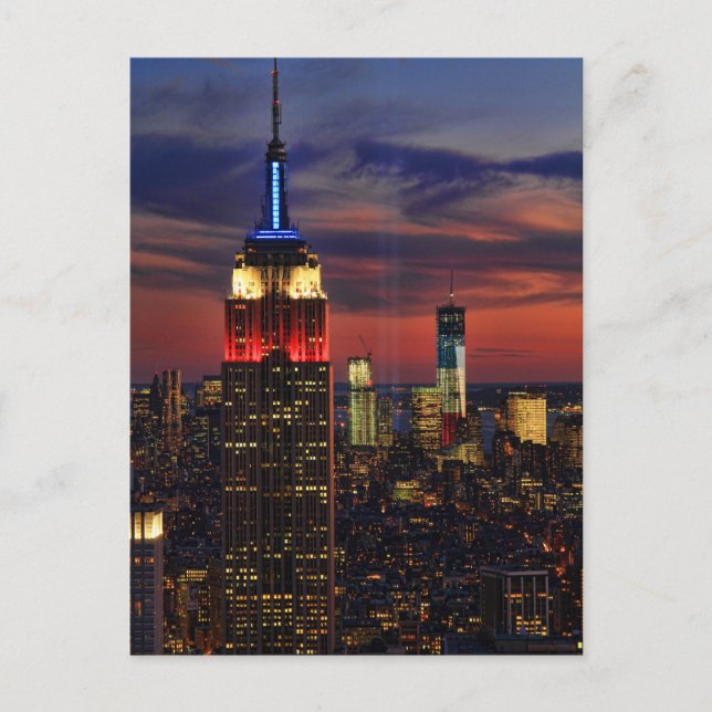 Tribute In Light Sept 11, World Trade Cntr ESB #1 Postcard (Front)